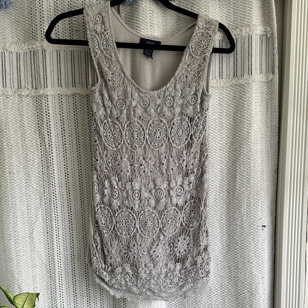 🌸Gray Lace Tank Top